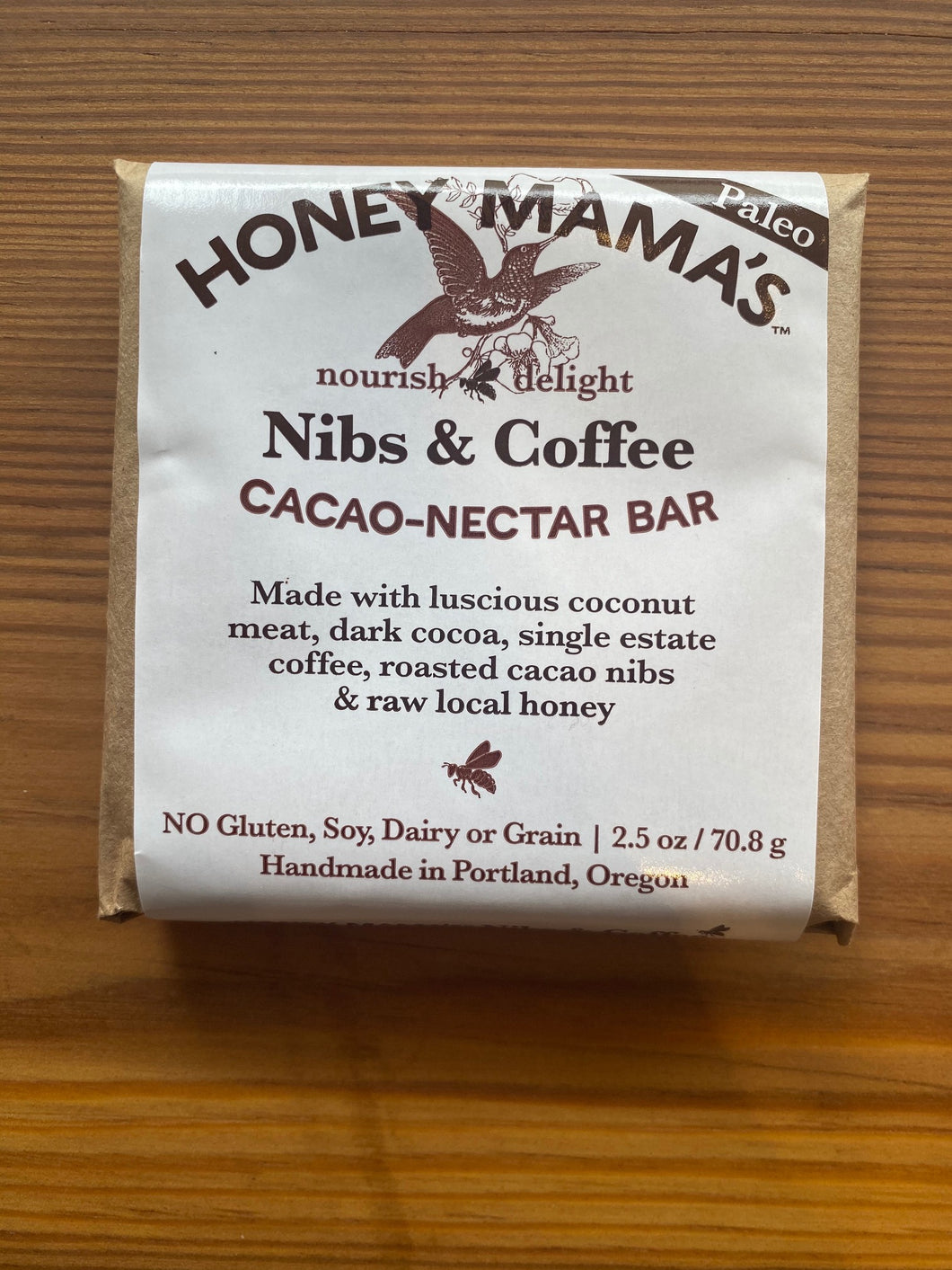 Honey Mamma's Nibs & Coffee Chocolate Bar